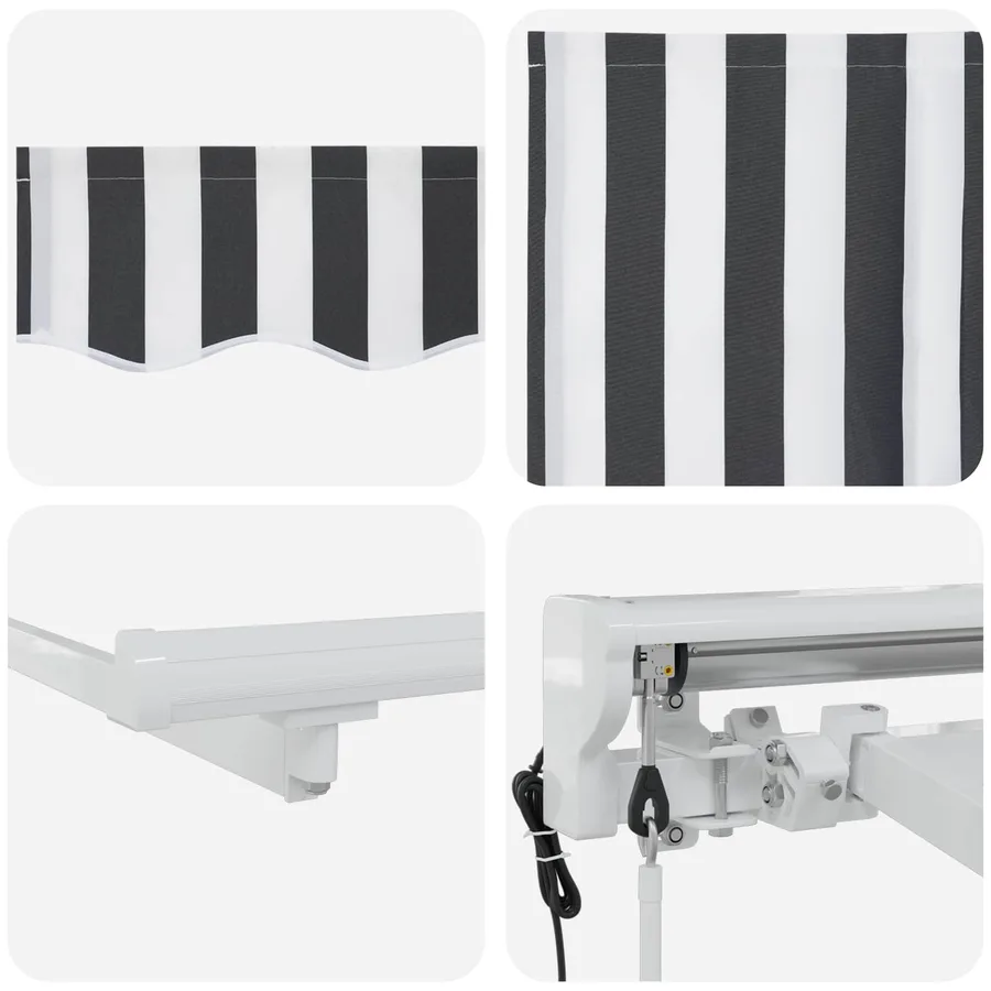 Auvent rétractable électrique Anthracite et blanc 4 × 3 m - 7