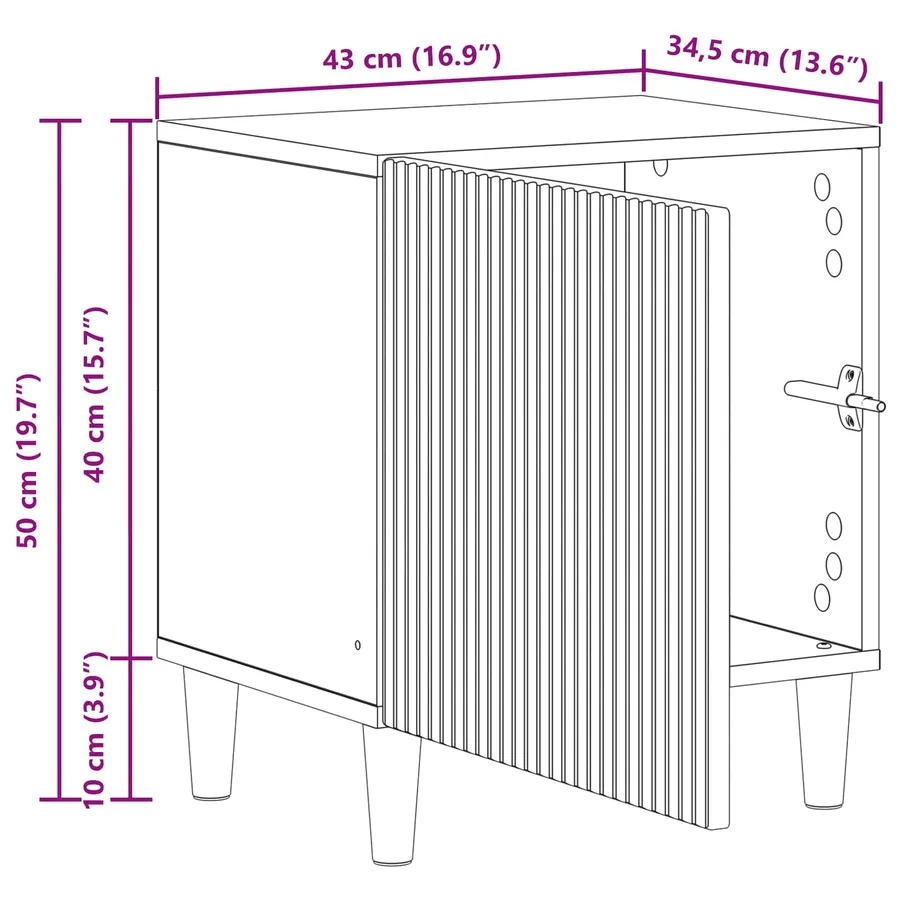 Cabinet de chevet 2 pc Chêne artisanal 43 x 34,5 x 50 cm - 14