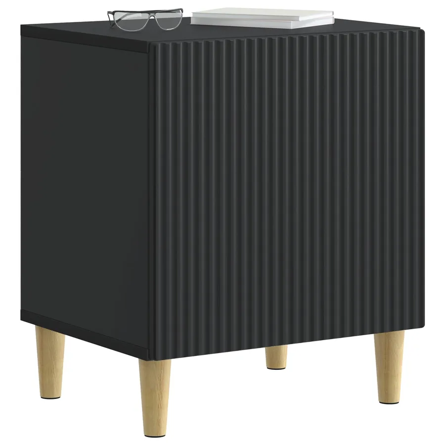 Cabinet de chevet Noir 43 x 34,5 x 50 cm Bois d'ingénierie - 3