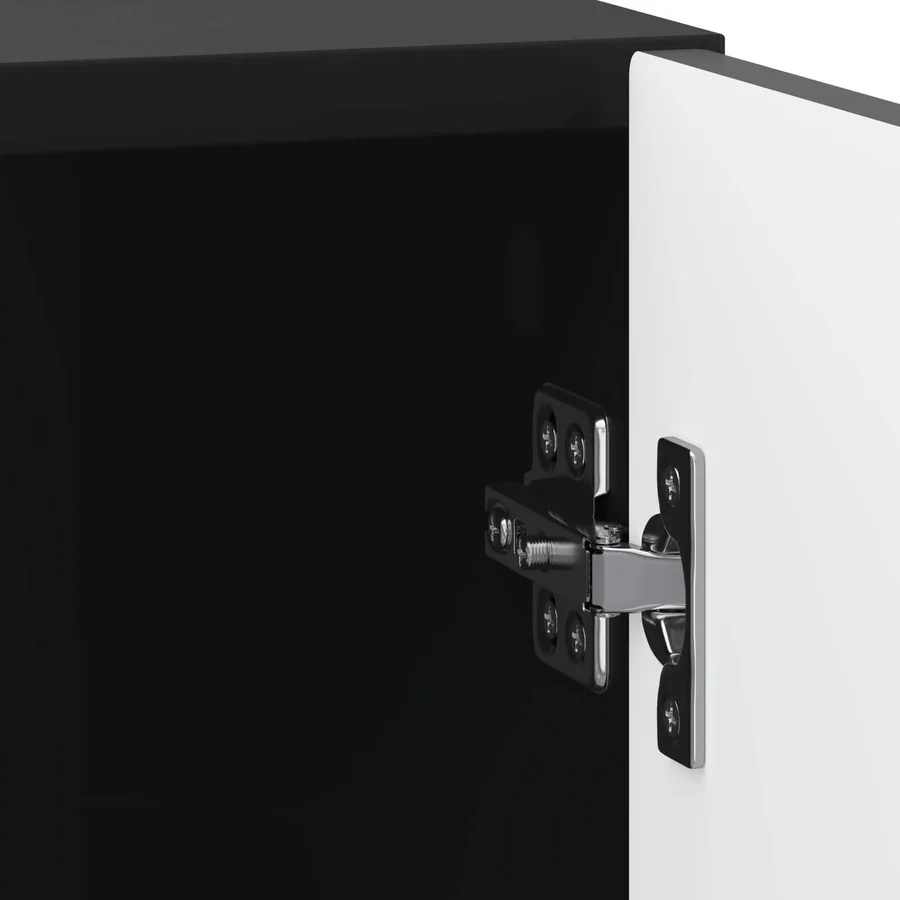 Cabinet de chevet Noir 43 x 34,5 x 50 cm Bois d'ingénierie - 9