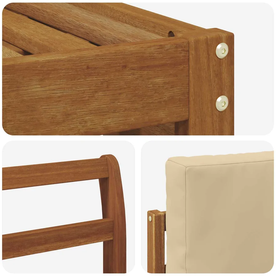 Ensemble de canapé d'angle avec coussin 6 pcs Naturel et Beige - 6