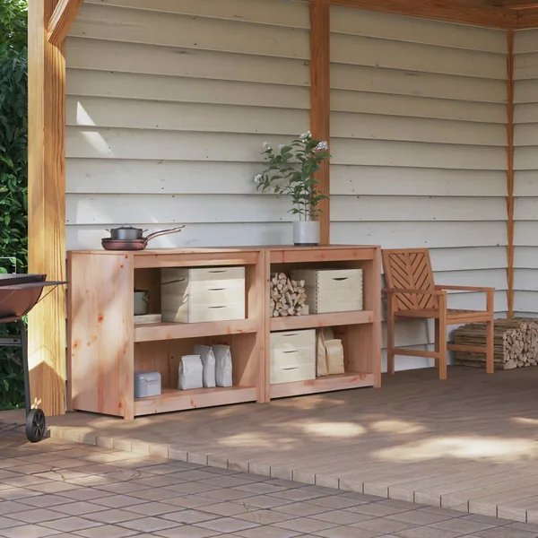 Meuble de cuisine d'extérieur MEPPEL 2 pcs Douglas Naturel