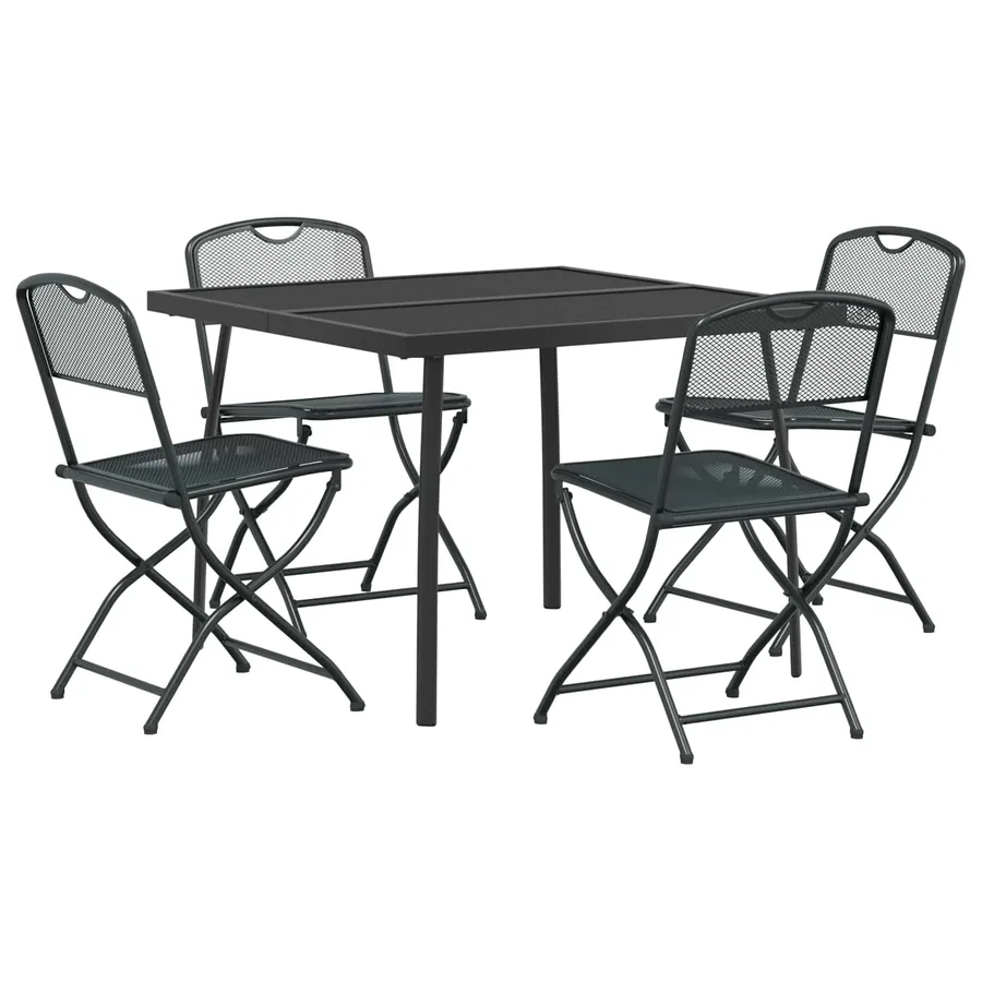 Ensemble de meubles d'extérieur 5 pcs Anthracite Fer et Acier - 2