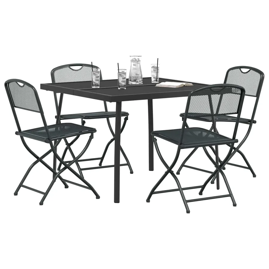 Ensemble de meubles d'extérieur 5 pcs Anthracite Fer et Acier - 3