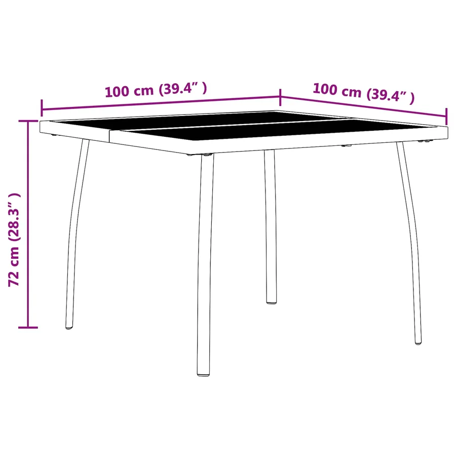 Ensemble de meubles d'extérieur 5 pcs Anthracite Fer et Acier - 8