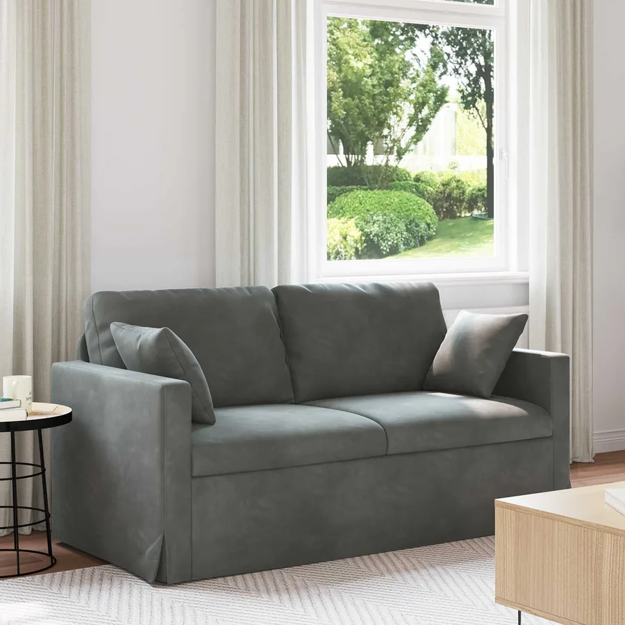 Canapé Gris foncé 158 x 78 x 80 cm Velours