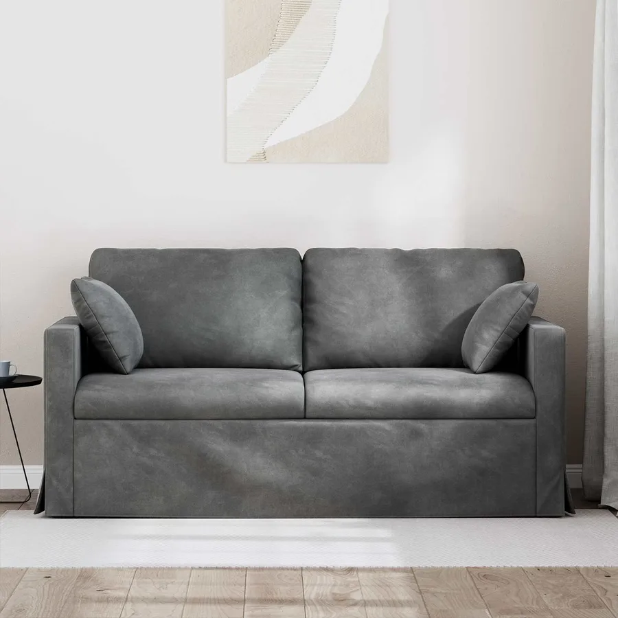 Canapé Gris foncé 158 x 78 x 80 cm Velours - 3