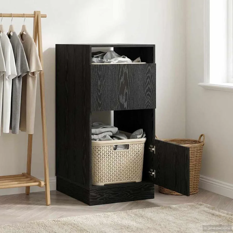 Armoire à Laver Chêne noir 50 x 68 x 102 cm Bois d'ingénierie