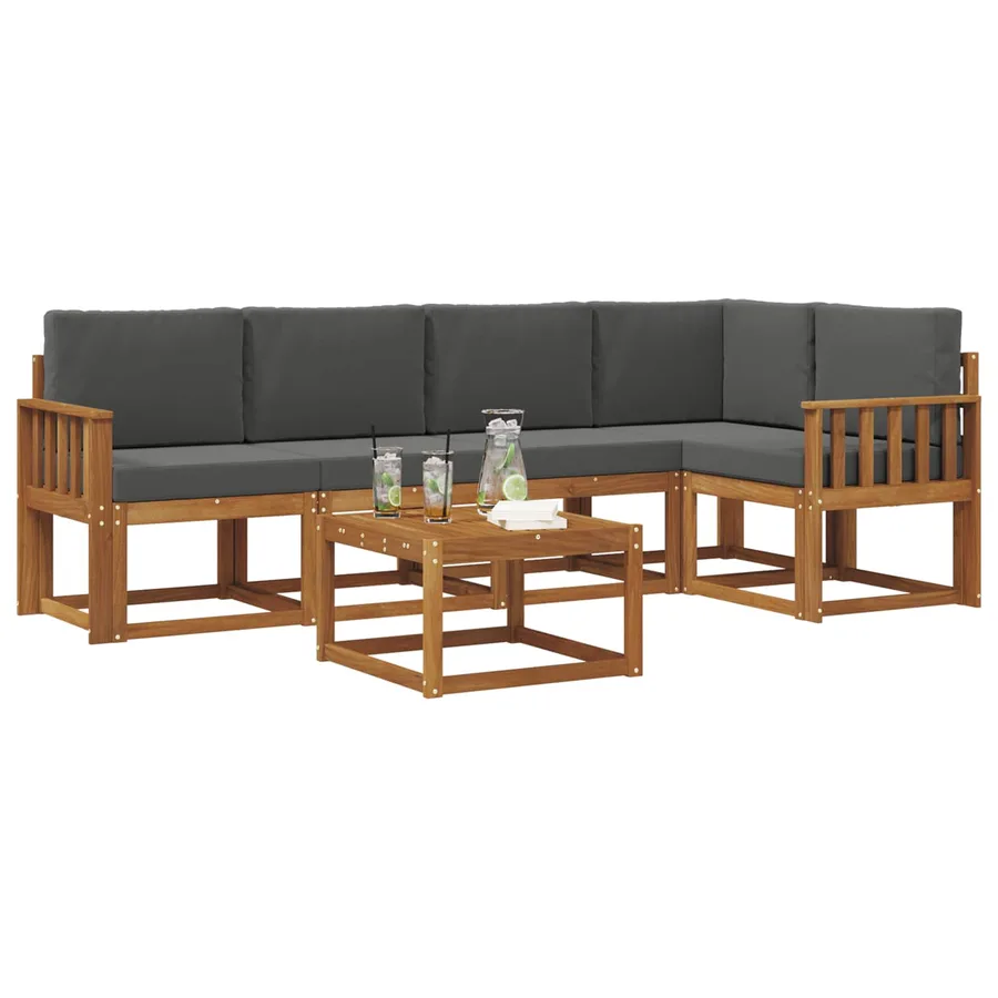 Ensemble de canapés d'extérieur 6 pcs Naturel et Anthracite - 3