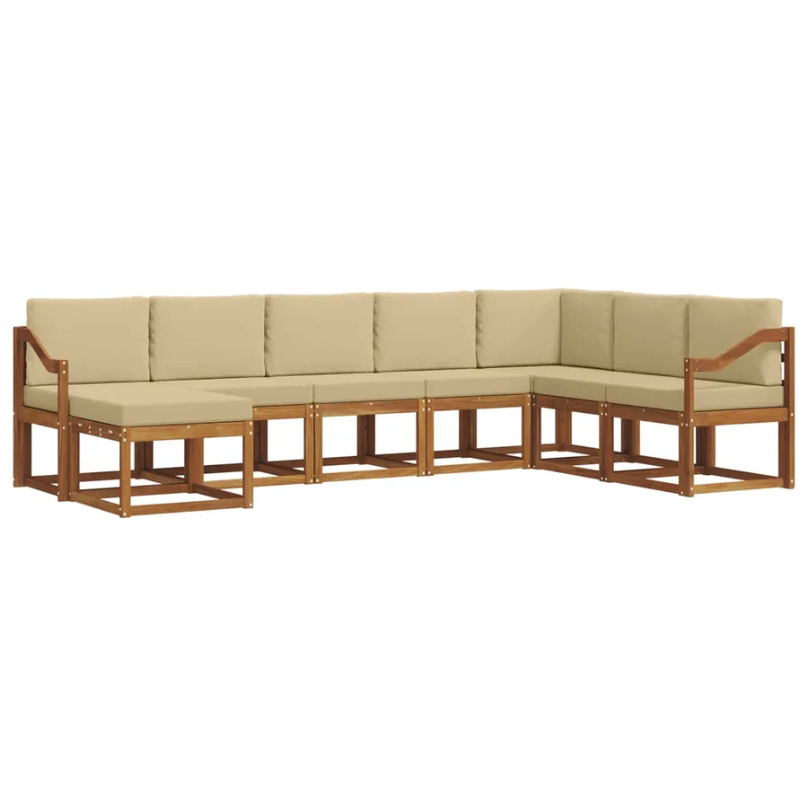 Ensemble de canapés d'extérieur 8 pcs Naturel et Beige - 3