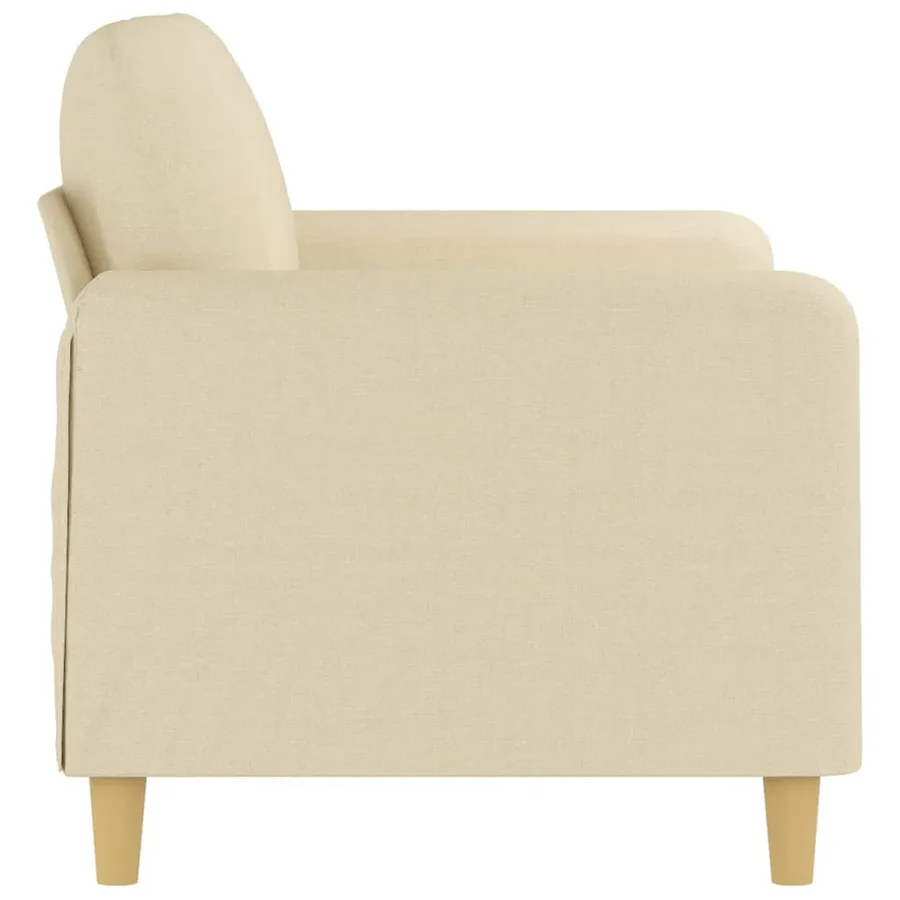 Canapé à 2 places Crème 120 cm Tissu - 4