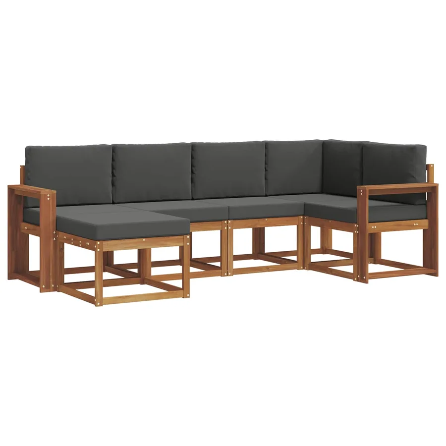 Ensemble de canapés d'extérieur 6 pcs Naturel et Anthracite - 2