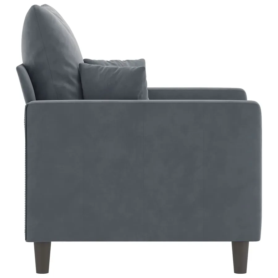 Fauteuil Gris foncé 60 cm Velours - 4