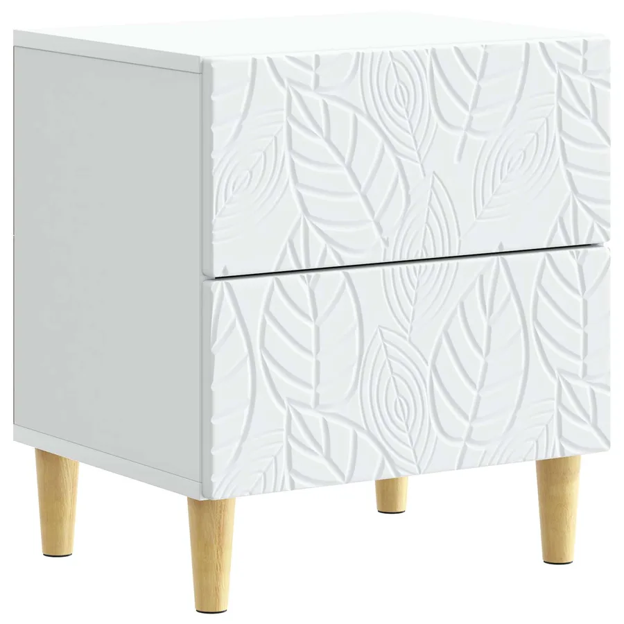 Table de chevet 2 pcs Blanc 43 x 34,5 x 48 cm Bois d'ingénierie - 4