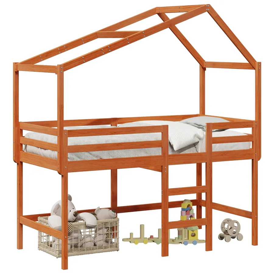 Cadre de lit mezzanine Brun Ciré 90 x 190 cm Pin massif - 2