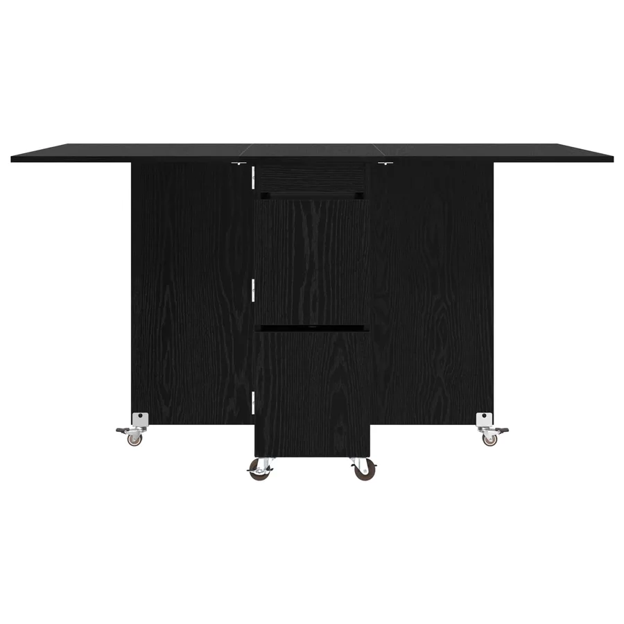 Table à dîner 140 x 80 x 77 cm Bois d'ingénierie Chêne noir - 6