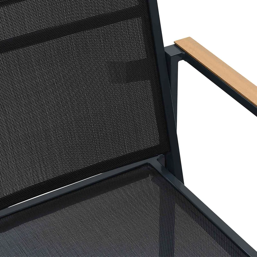 Chaises de jardin 2 pcs Noir et anthracite 53,5 x 59 x 77 cm - 4