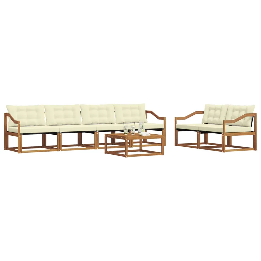 Ensemble de canapés d'extérieur 7 pcs Naturel et Crème - 3