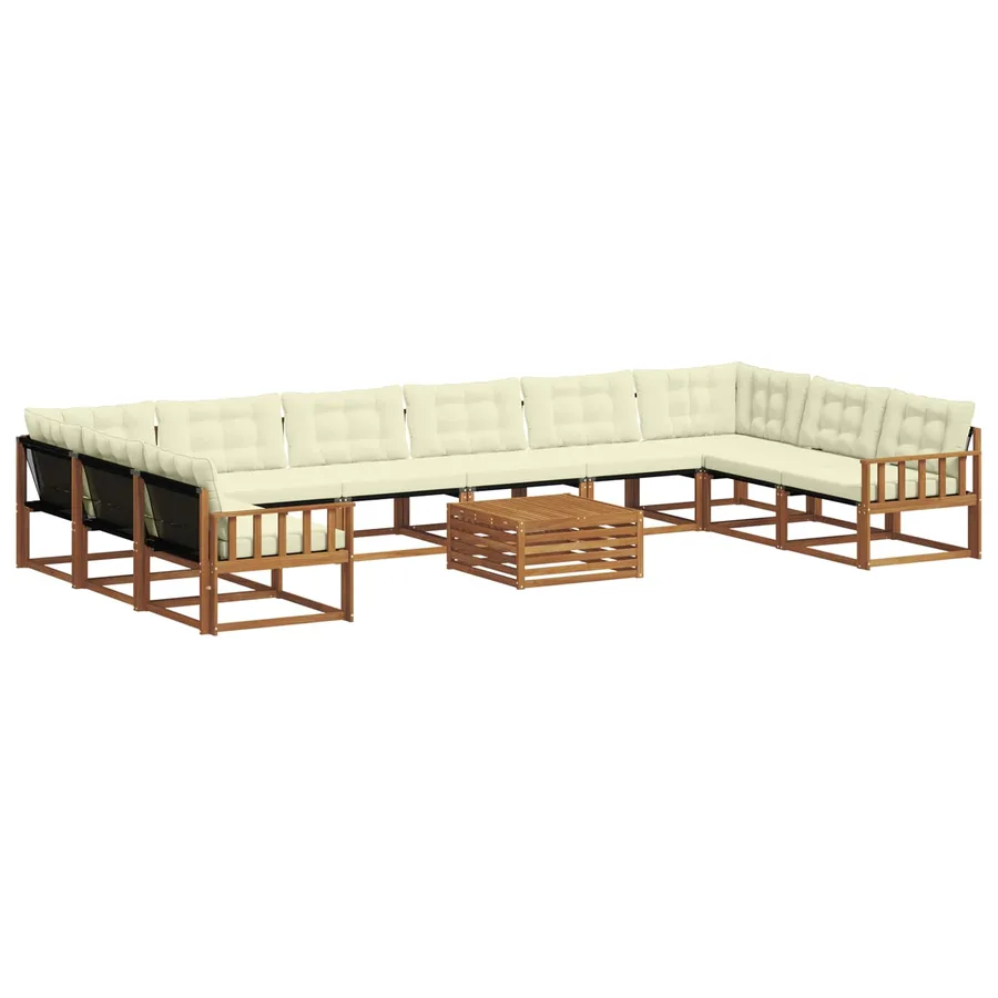 Ensemble de canapés d'extérieur 11 pcs Naturel et Crème - 2