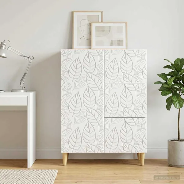 Buffet Blanc 66 x 34,5 x 90 cm Bois d'ingénierie