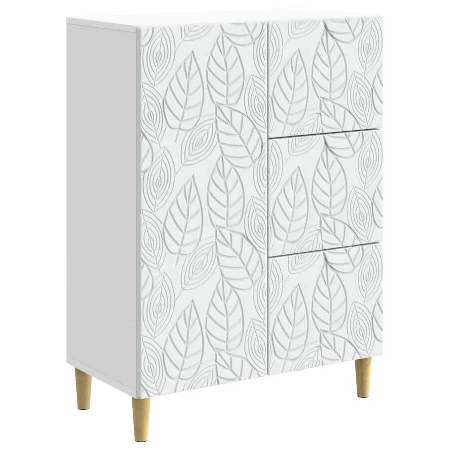 Buffet Blanc 66 x 34,5 x 90 cm Bois d'ingénierie - 2