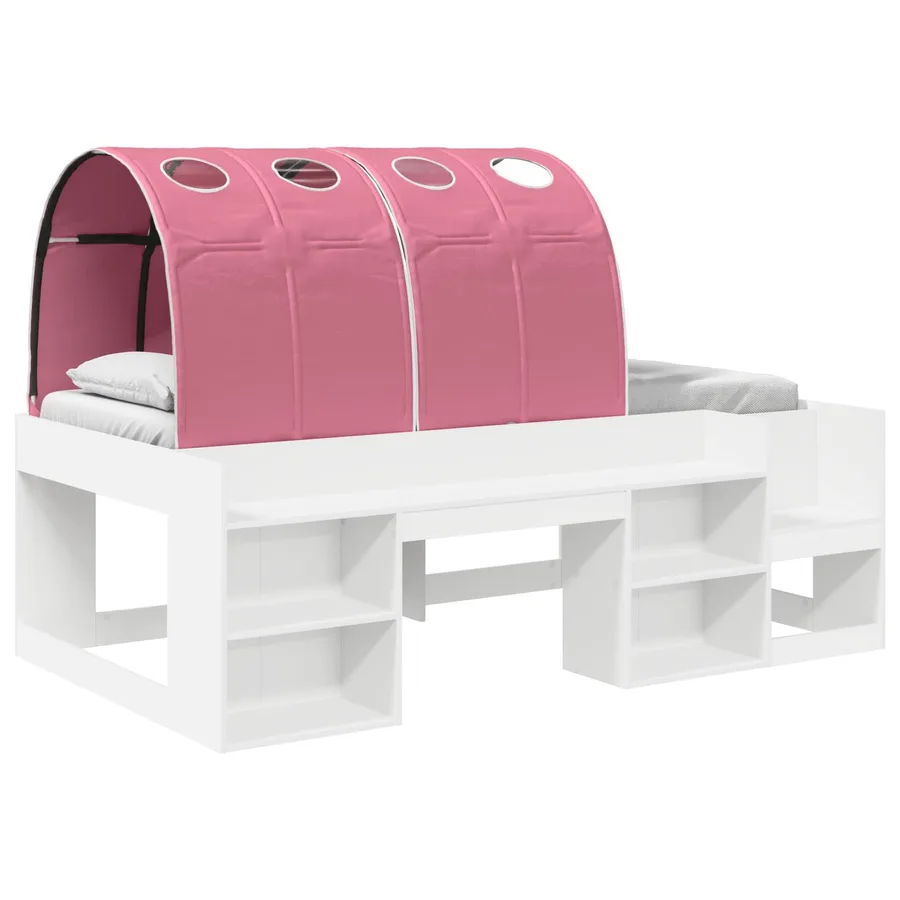 Lit haut pour enfants avec rangement 3 pc Blanc et rose - 2