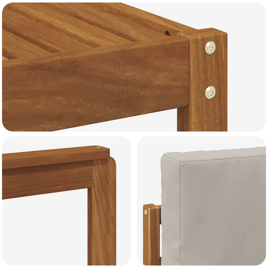 Ensemble de canapés d'extérieur 5 pcs Gris Naturel et Clair - 7