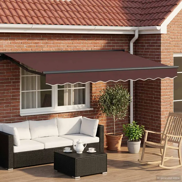 Auvent rétractable électrique Marron et anthracite 3 x 2,5 m