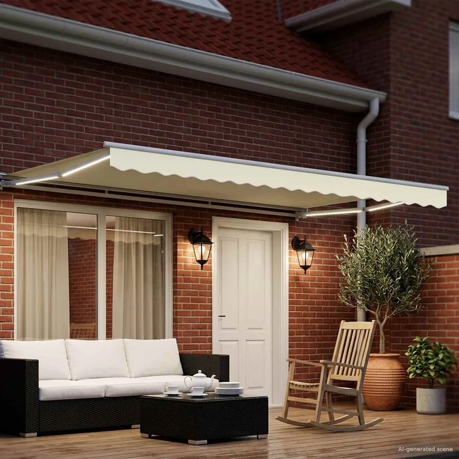 Auvent rétractable électrique Crème et Blanc 4 × 3 m - 3
