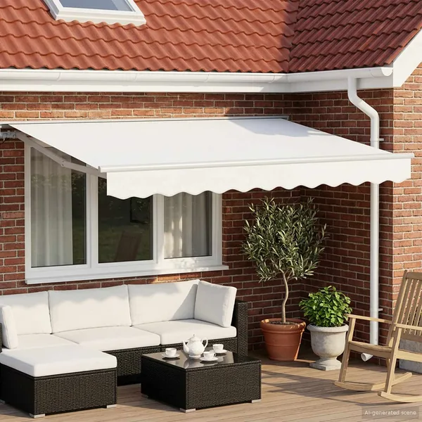 Auvent rétractable électrique Blanc 3,5 x 2,5 m