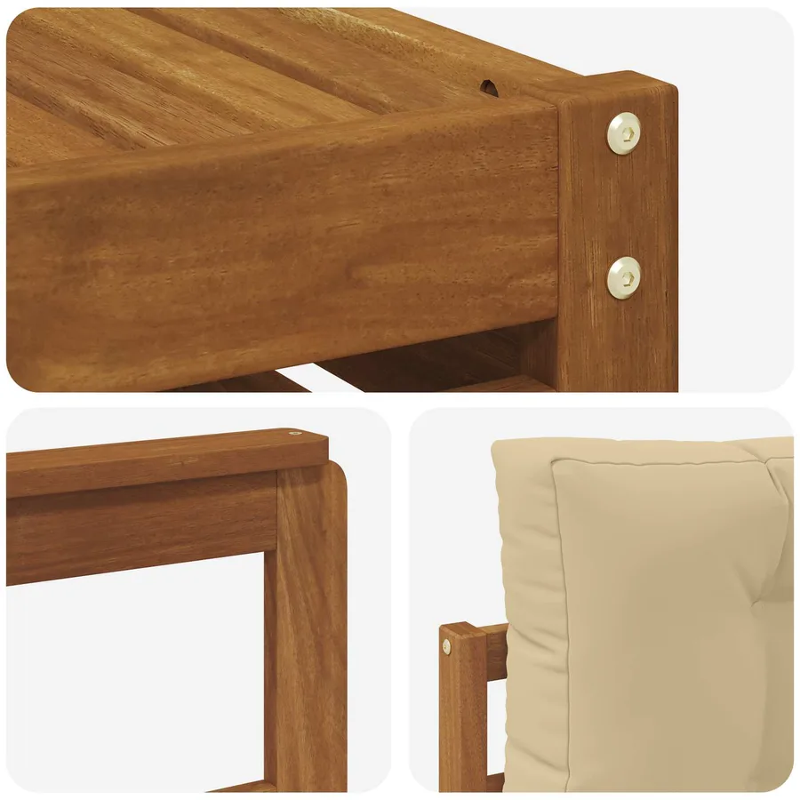 Ensemble de canapés d'extérieur 7 pcs Naturel et Beige - 7