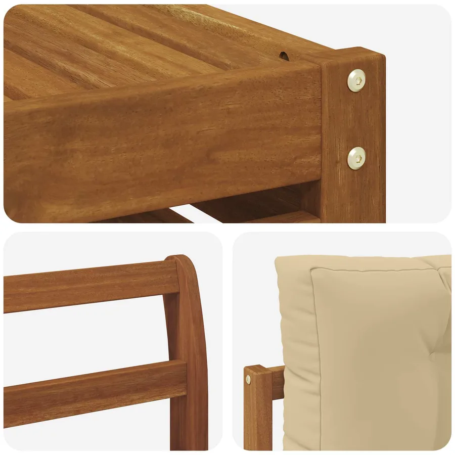 Ensemble de canapés d'extérieur 10 pcs Naturel et Beige - 7