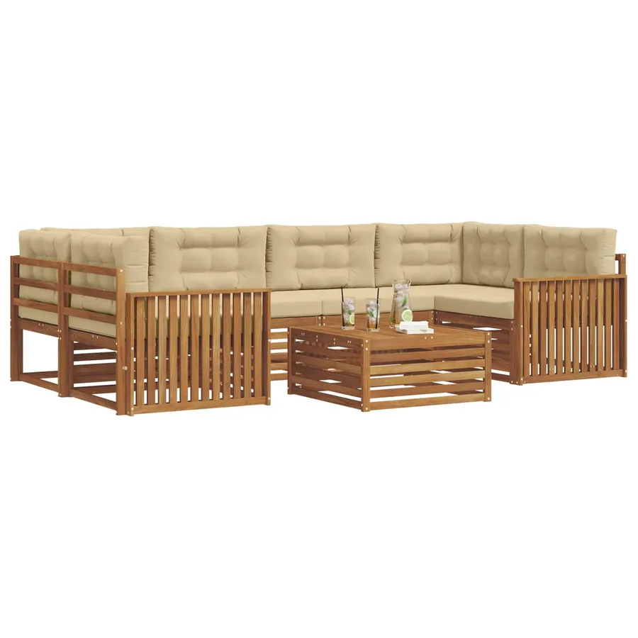Ensemble de canapés d'extérieur 7 pcs Naturel et Beige - 3