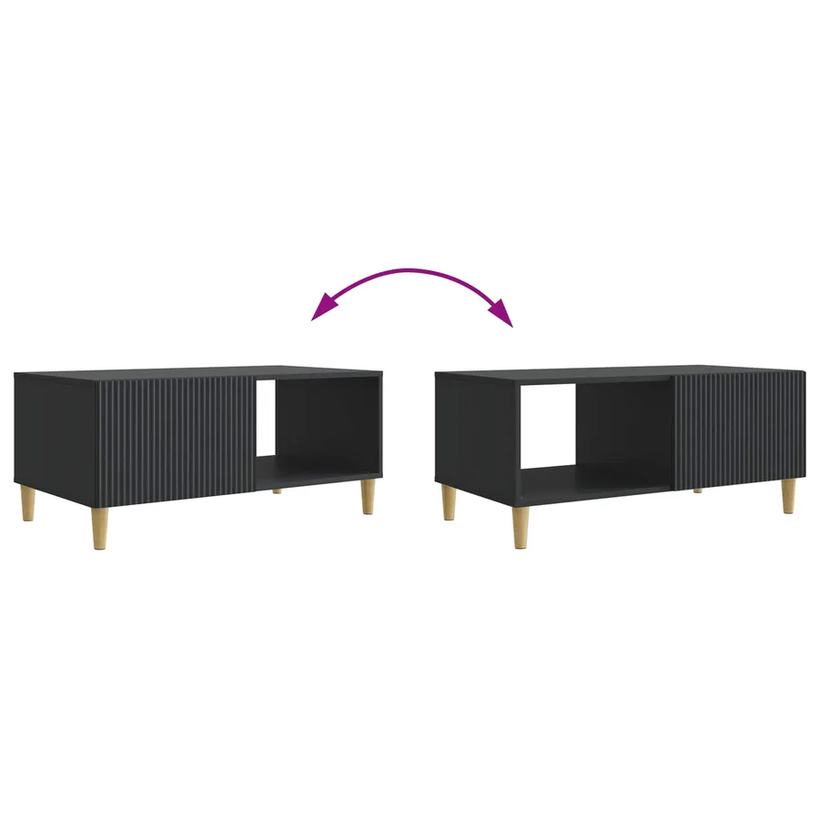 Table basse Noir 90 x 50 x 40 cm Bois d'ingénierie - 10