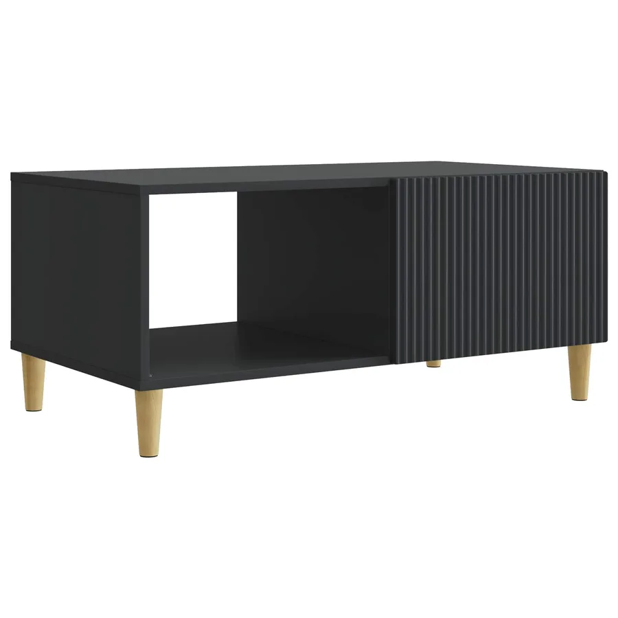 Table basse Noir 90 x 50 x 40 cm Bois d'ingénierie - 2