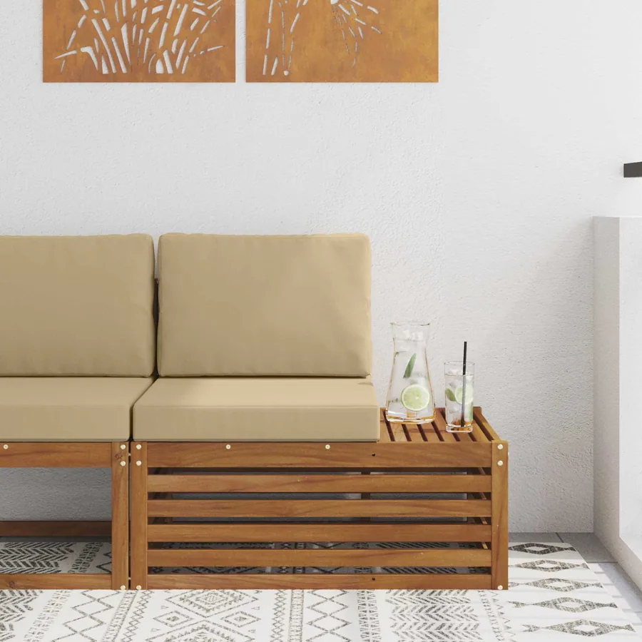 Canapé d'extérieur extrémité Naturel 91 x 63 x 73 cm