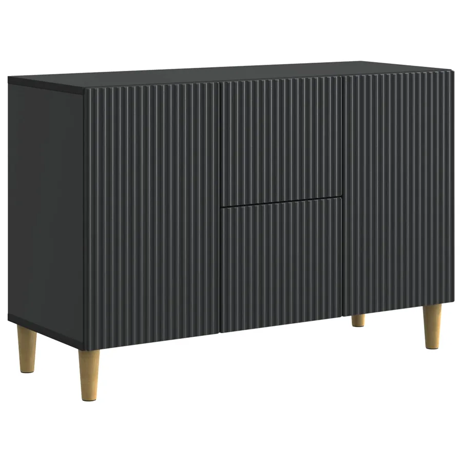 Buffet avec tiroir Noir 89 x 34,5 x 60 cm Bois d'ingénierie - 2