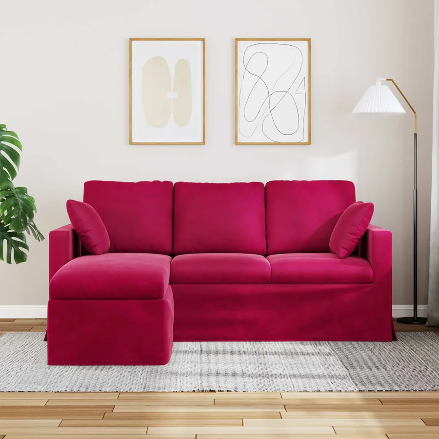 Canapé Bordeaux 178 x 134 x 80 cm Velours - 3