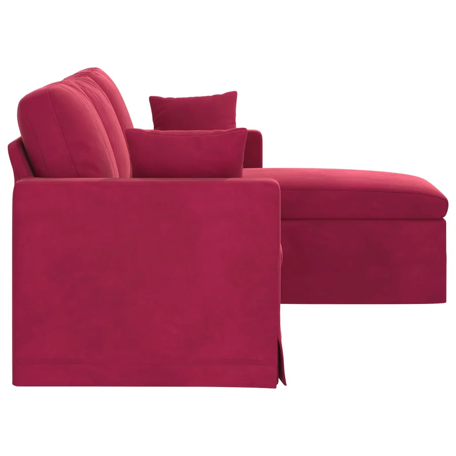 Canapé Bordeaux 178 x 134 x 80 cm Velours - 5