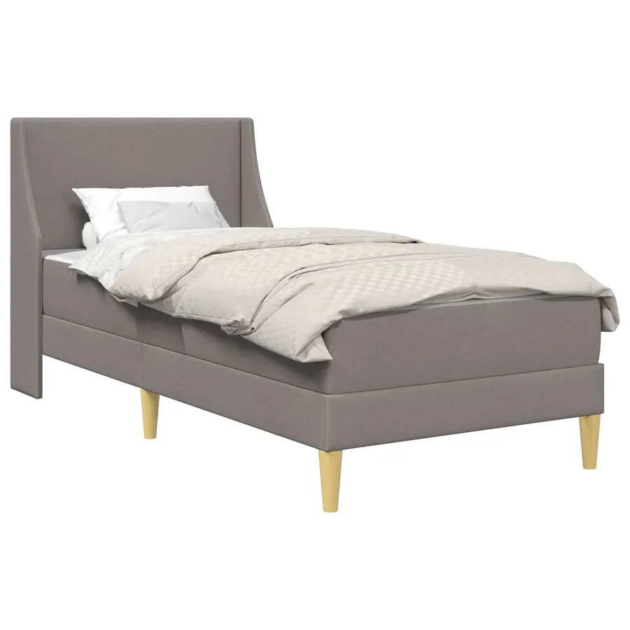 Cadre de lit avec matelas Taupe 80x 200 cm Polyester - 2