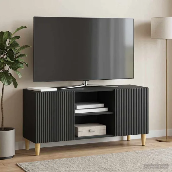 Meuble TV Noir 102 x 34,5 x 50 cm Bois d'ingénierie