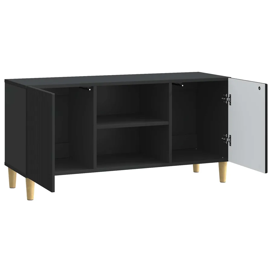 Meuble TV Noir 102 x 34,5 x 50 cm Bois d'ingénierie - 5