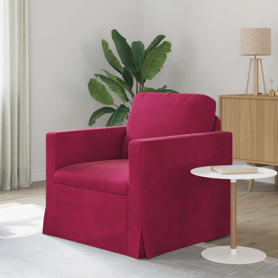 Canapé Bordeaux 78 x 78 x 80 cm Velours