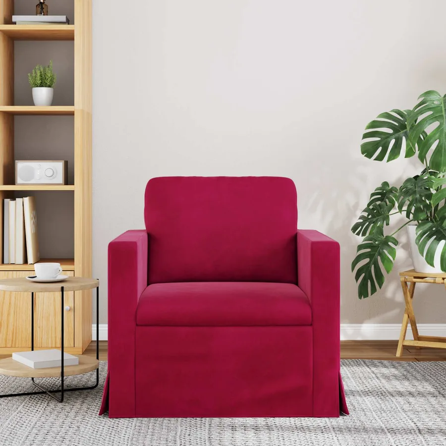 Canapé Bordeaux 78 x 78 x 80 cm Velours - 3