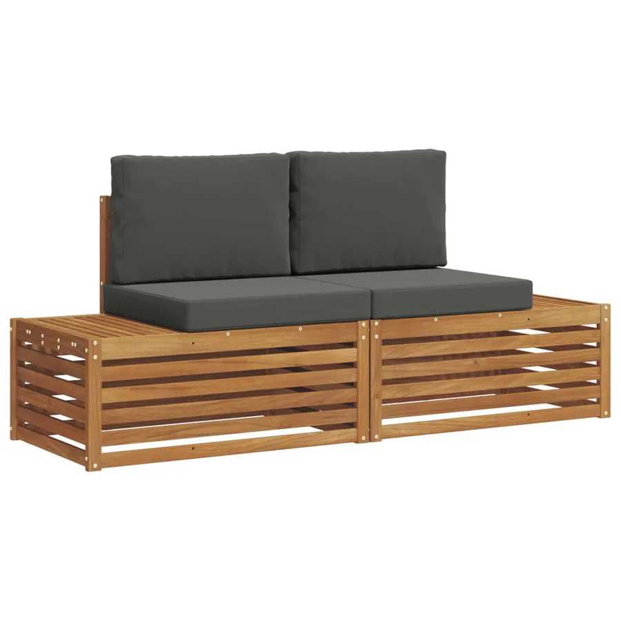 Ensemble de canapés d'extérieur 2 Pièce Naturel et Anthracite - 2