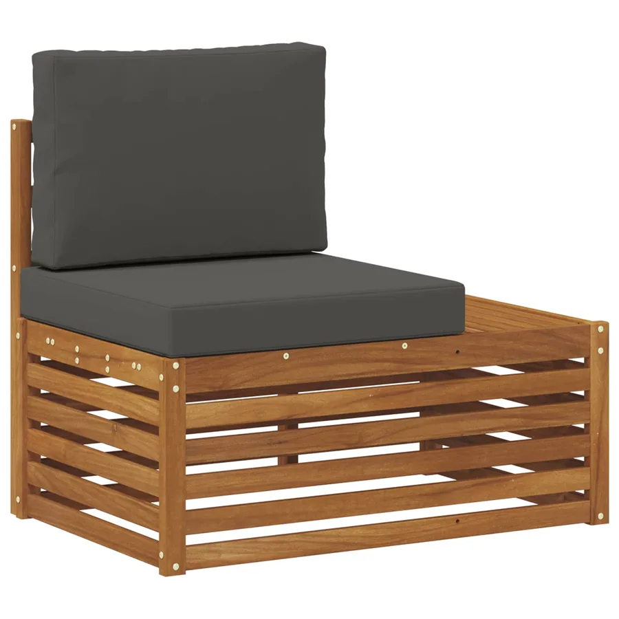 Ensemble de canapés d'extérieur 2 Pièce Naturel et Anthracite - 4