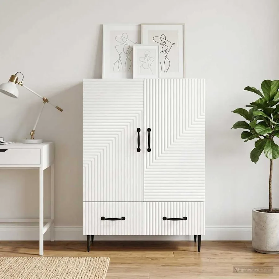 Buffet Blanc 66 x 34,5 x 95 cm Bois d'ingénierie