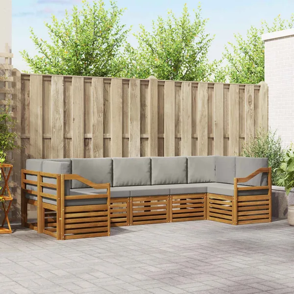 Ensemble de canapé d'angle 7 pcs Gris Naturel et Clair