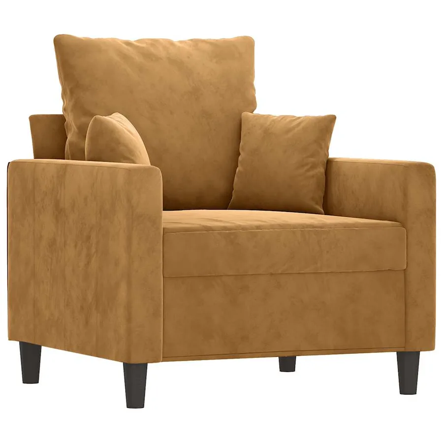 Fauteuil Marron 60 cm Velours - 2