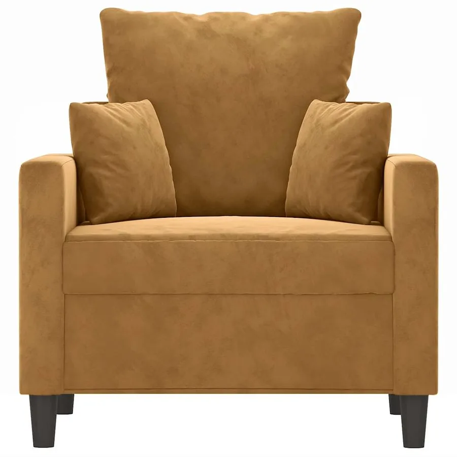 Fauteuil Marron 60 cm Velours - 3